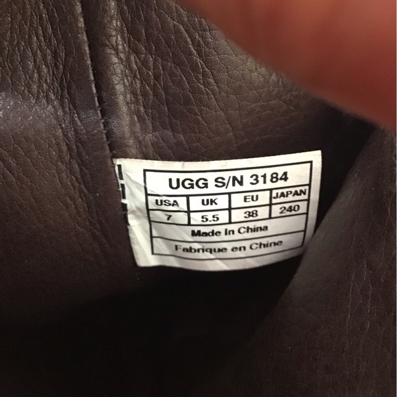 UGG Australia Channing Chocolate Leather Knee High Boots Size 7 - Picture 15 of 16